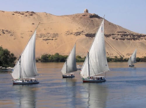 Felucas en el rio Nilo